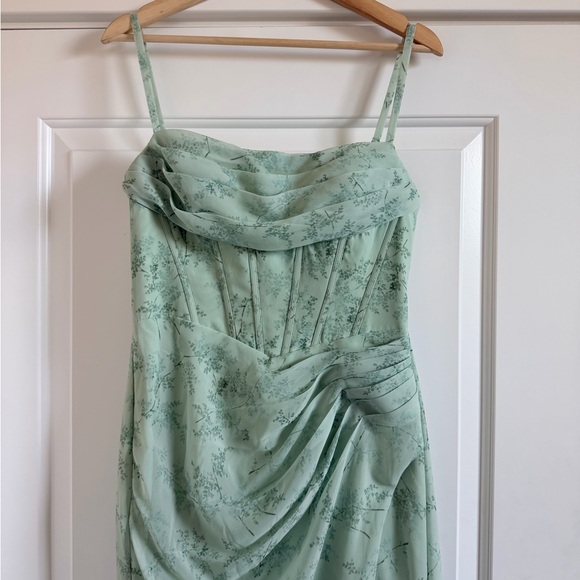 Elegant Sage Green Floral Gown by Birdy Grey - Picture 2 of 8